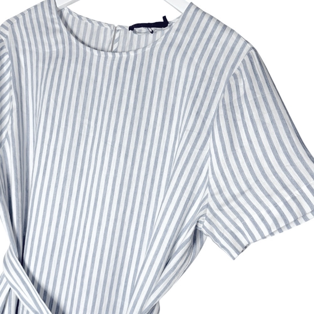 Jenni Kayne White and Light Gray Striped Midi Dress - Picture 4 of 9